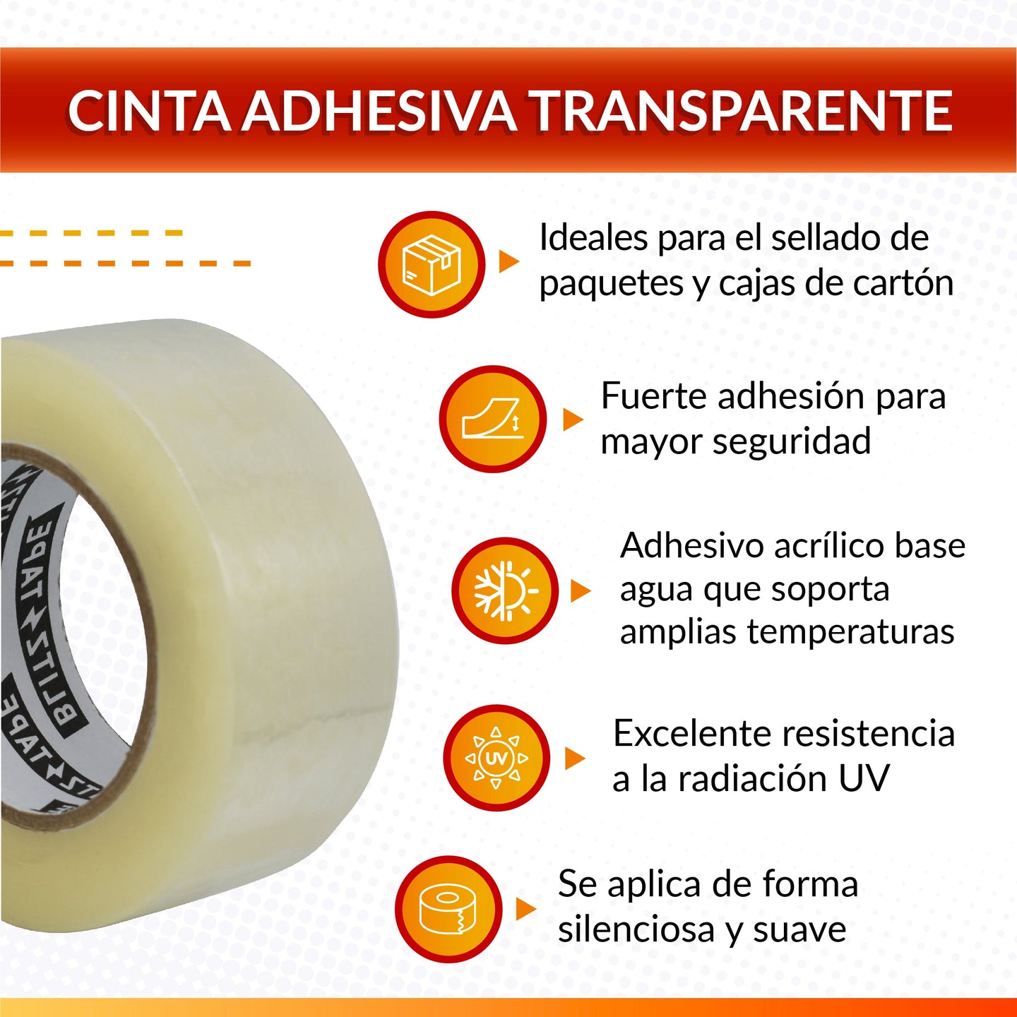 Cinta Adhesiva Transparente Serie R 48 x 150 mts